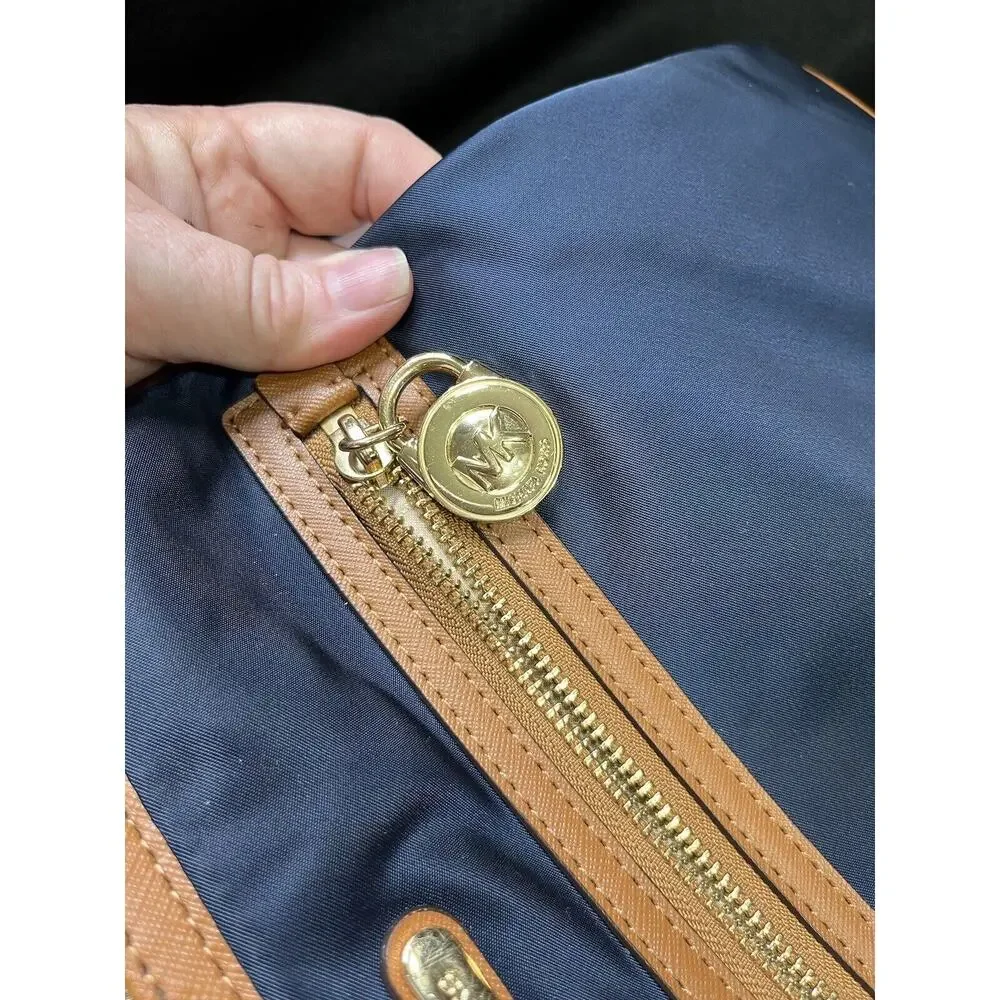 Michael Kors Authenticated Kempton Navy‎ Nylon Leather Crossbody Shoulder Bag